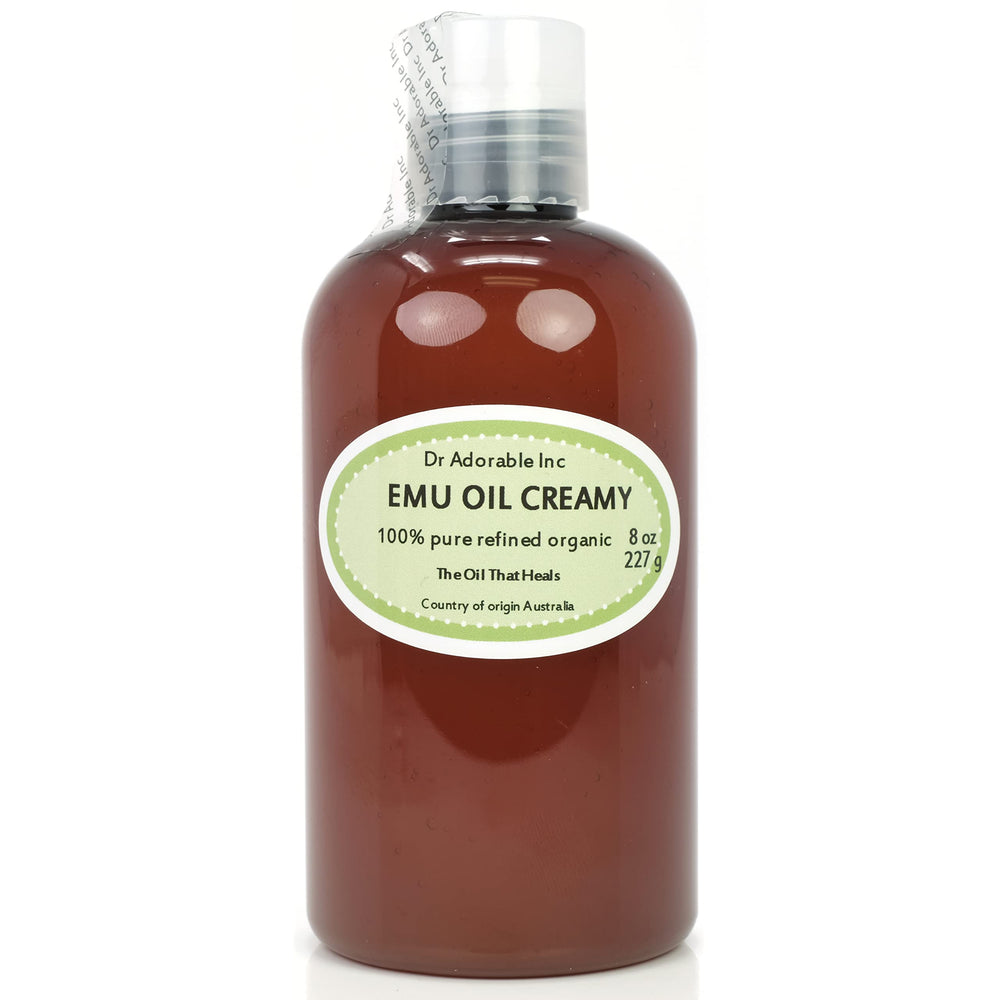 Dr Adorable Creamy Emu Oil bottle closeup for nourished skin and hydration