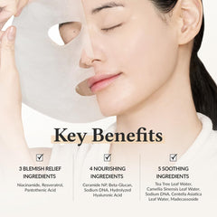 Close-up of ingredients in Dr.Althea 345 Relief Cream Mask highlighting blemish relief and tone-evening properties.