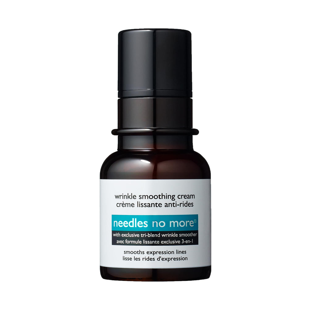 Dr. Brandt Needles No More cream jar close-up highlighting smooth texture and line-targeting benefits.