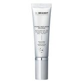 Dr. Brandt Pores No More primer bottle close-up showing pore-refining formula