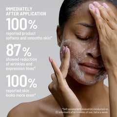 Dr. Brandt Skincare microgranules detail indicates safe physical exfoliation plus chemical resurfacing