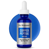 Dr. Brenner Copper Peptide Serum bottle close-up highlighting collagen support.