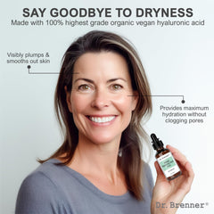 Dr. Brenner Hyaluronic Serum texture close-up showing quick absorption