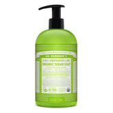 Dr. Bronner's lemongrass sugar soap bottle highlights eco packaging for daily cleansing