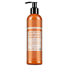 Dr. Bronner's Organic Lotion Orange Lavender bottle front for daily hydration