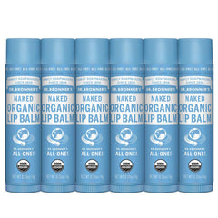 Dr. Bronner's Organic Lip Balm 6-pack tubes for convenient daily lip moisture