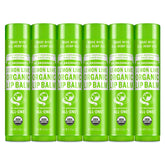 Dr Bronner's Lemon Lime Organic Lip Balm six-pack packaging for daily lip hydration