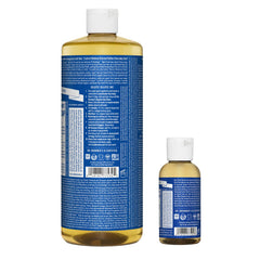 Dr. Bronner's Peppermint dishes close-up showing effective dishwashing with eco-friendly formula.