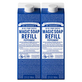 Dr. Bronner's Peppermint Pure-Castile refill bottle for easy, cost-saving home cleaning