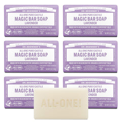 Dr. Bronner's Pure-Castile Lavender Bar lather close-up for a refreshing cleanse.
