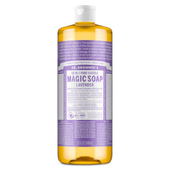 Dr. Bronner's Lavender Pure-Castile bottle ready for versatile skin care and home cleaning