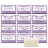 Dr. Bronner's Pure-Castile Lavender Magic Bar pack front view for bulk cleansing.