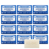 Dr. Bronner’s Pure-Castile Magic Bar Peppermint packaging uses recycled wrap for eco-friendly care.