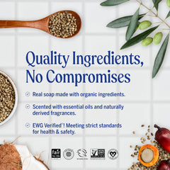 Dr. Bronner's Unscented bar ideal for sensitive skin.