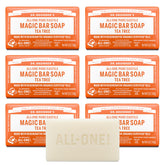 Dr. Bronner's Tea Tree Magic Bar Soap lather close-up for refreshing cleansing.