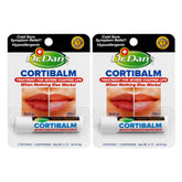 Dr. Dan's Cortibalm 2-pack tubes close-up for fast lip healing