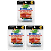 Dr. Dan's Cortibalm 3-pack packaging for on-the-go lip hydration.