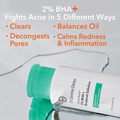 Dr Dennis Gross Alpha Beta 2% BHA+ bottle pour demonstrates easy, targeted application