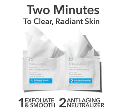 Dr Dennis Gross Step 1 application demonstrates gentle exfoliation for smoother skin texture.