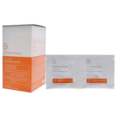 Dr Dennis Gross Alpha Beta Universal Daily Peel packaging highlighting five-acid formula advantages.