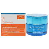 Dr Dennis Gross Hyaluronic Marine Moisture Cushion jar closeup showing dewy oil-free hydration.