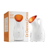 Dr Dennis Gross Pro Facial Steamer demonstrates micro-steam coverage for even hydration.