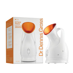 Dr Dennis Gross Pro Facial Steamer demonstrates micro-steam coverage for even hydration.