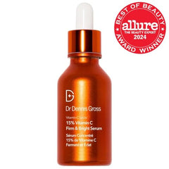 Dr Dennis Gross serum dropper dispenses 4-6 drops for daily skin brightening.