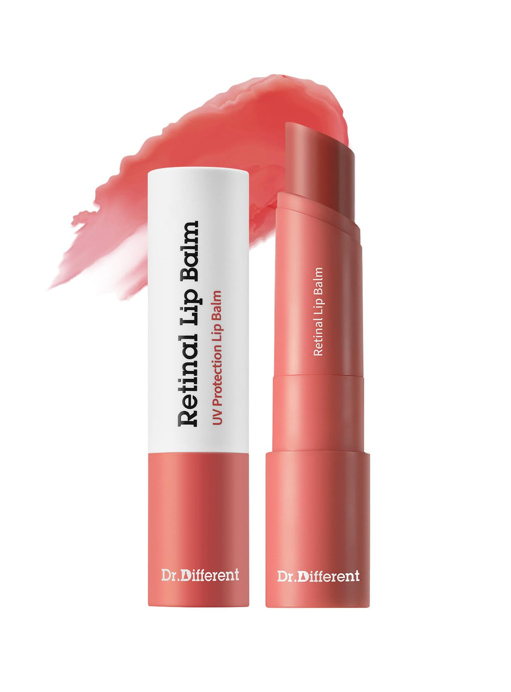 Dr.Different retinal lip balm tinted packaging highlights lasting lip hydration.