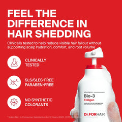 DR.FORHAIR Folligen Bio-3 shampoo application closeup for even distribution