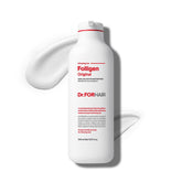 DR.FORHAIR Folligen Shampoo bottle application supports scalp refresh through a clarifying cleanse.