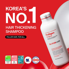 DR.FORHAIR Folligen Shampoo foamy lather demonstrates gentle cleansing for sensitive scalps.