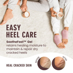 Dr. Frederick's Original fuzzy heel socks gel lining close-up demonstrates moisture locking