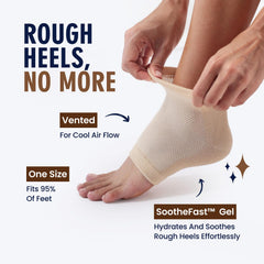 Gel-lined interior of Dr. Frederick's Original heel socks delivers deep moisture.