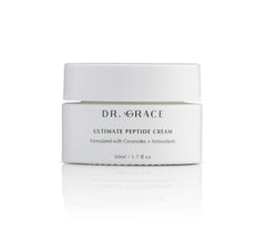 Dr. Grace Ultimate Peptide Cream bottle closeup showing rich hydration potential.