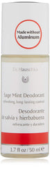 Dr. Hauschka Sage Mint Deodorant bottle showing aluminum-free formula for gentle odor control.