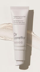 Dr. Loretta eye gel texture swatch shows lightweight hydrating formula.