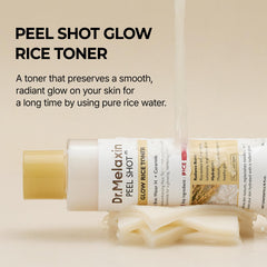 Dr.Melaxin fermented rice ingredients close-up highlights nutrient-rich toner nourishment.