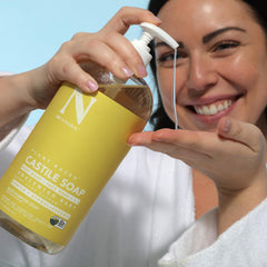 Dr. Natural Castile soap for hands delivering hydration and thorough cleansing