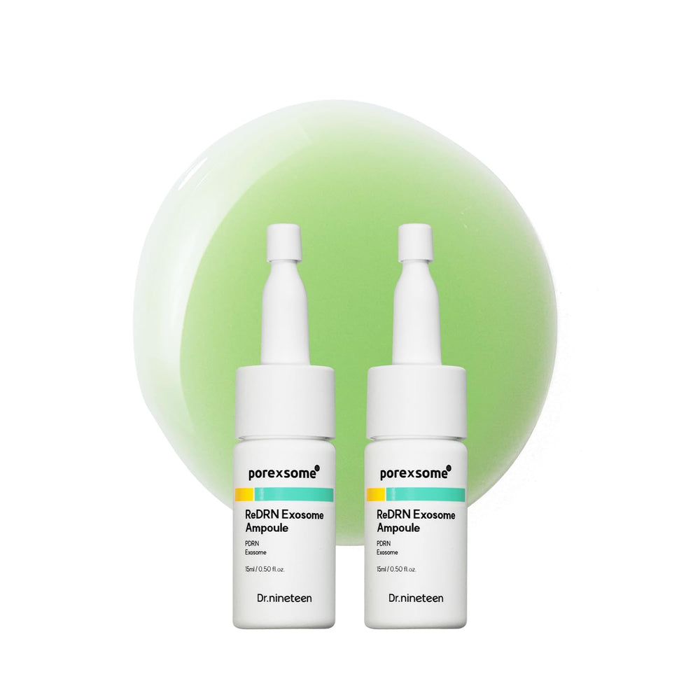 Dr.nineteen ReDRN Exosome Ampoule pack shot for pore tightening and firming routines.