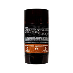 Dr. Squatch aluminum-free deodorant packaging emphasizes clean, natural formula