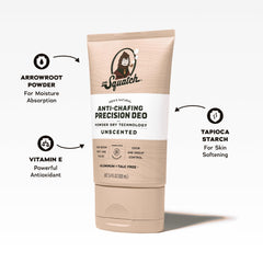 Dr. Squatch natural ingredients arrowroot tapioca image suggests gentle sweat absorption.
