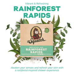 Dr. Squatch Coconut Castaway bar shown for hydrating lather and tropical mood boost.