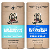 Dr. Squatch Coconut Castaway deodorant bottle provides natural odor protection for daily wear