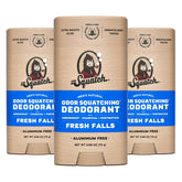 Dr. Squatch Fresh Falls deodorant bottle offers aluminum-free protection for daily use.