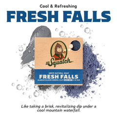 Dr. Squatch Fresh Falls soap presents a crisp, nature-inspired cleanse to start your day.