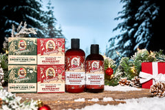 Dr. Squatch Frosty Peppermint soap bars deliver a refreshing cleanse with cooling aroma.