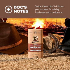 Dr. Squatch Maverick Musk branding evokes masculine, refreshing scent.