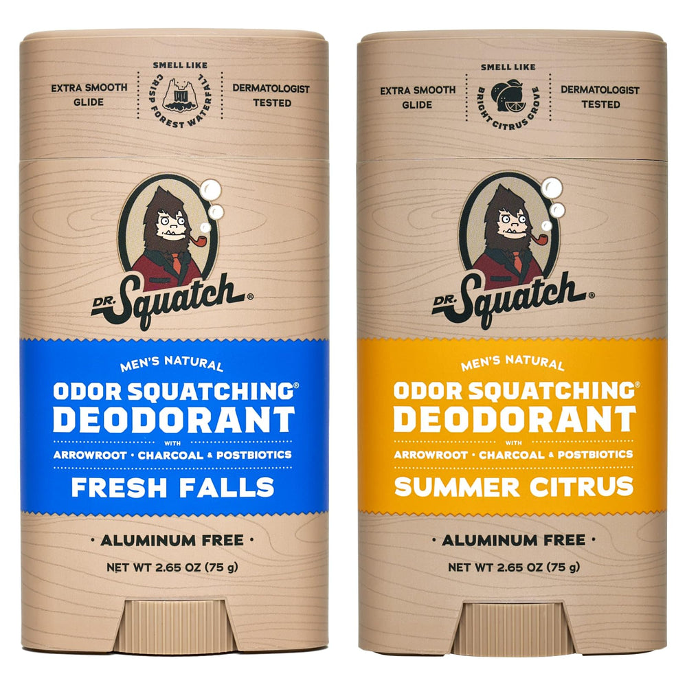Dr. Squatch Fresh Falls deodorant bottle for all-day confidence