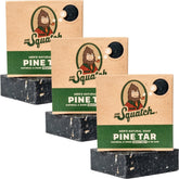 Dr. Squatch Pine Tar bar soap 3-pack in rugged packaging for long-lasting cleanliness.